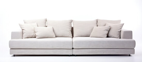 Modern designer textile sofa series on white background