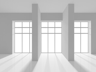 Fototapeta premium White Abstract Modern Architecture Interior Background