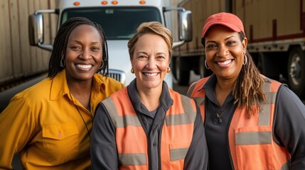 group of female truck drivers