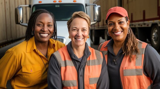 group of female truck drivers