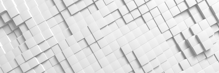 Creative abstract white cubic background. Square shapes