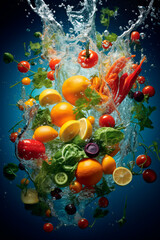 Obraz na płótnie Canvas World Vegan Day poster and wallpaper with colorful fruits and vegetables