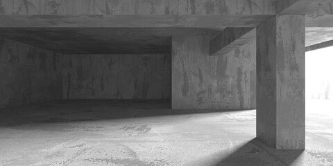 Abstract empty modern interior. Concrete walls