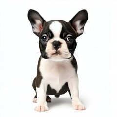 Baby Boston Terrier's Fluffy Fur, Generative AI