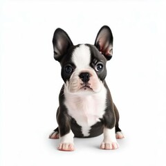 Baby Boston Terrier's Whimsical Beauty, Generative AI