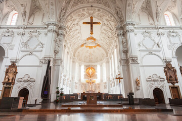 Fototapeta na wymiar Wurzburg Cathedral interior in Bavaria, Germany