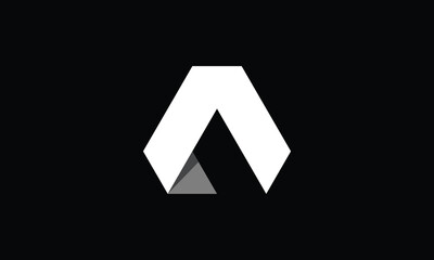 Abstract modern triangle letter A logo