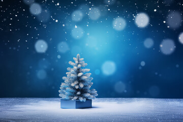 Blueish Christmas greeting card background, with space for text