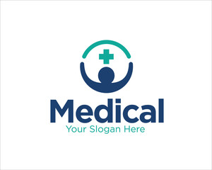 people medicare logo designs for health service and clinic logo - obrazy, fototapety, plakaty