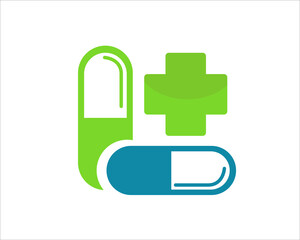 capsule health care logo for medical service and clinic