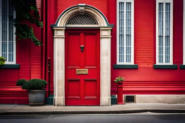 red door in the old building generated by al technology	 - Powered by Adobe