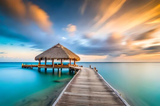 sunset on the maldives