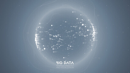 Big data visualization. Futuristic infographic. Information aesthetic design. Visual data complexity. Complex data threads graphic visualization. Abstract data graph.