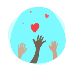 Obraz premium illustration of human hand for charity or any design