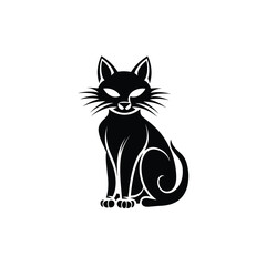 Silhouette cat logo art design vector illustration 