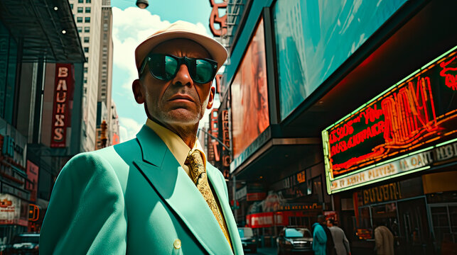 Well dressed African American Man obn the streets of New York City