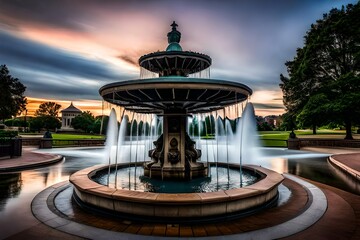 fountain at night