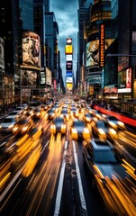Time-Lapse of Rush Hour Traffic in New York. Generative AI