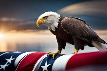 american bald eagle - obrazy, fototapety, plakaty
