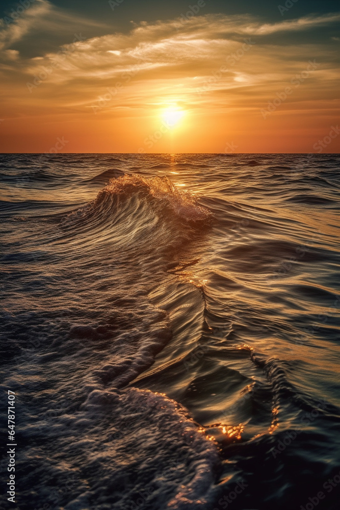 Canvas Prints sunset in the ocean generative ai