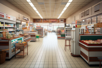 A mom-and-pop grocery store facing competition from big chains. Generative Ai.