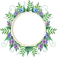 싱그러운 잎과 꽃 테두리