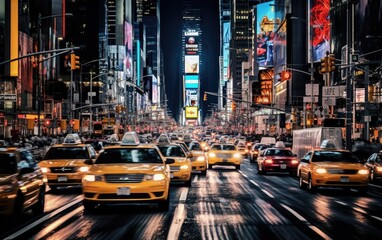 Time-Lapse of Rush Hour Traffic in New York. Generative AI