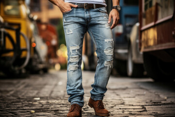 The carefully crafted distressing on these custom jeans adds character and a hint of rebelliousness to your overall style.