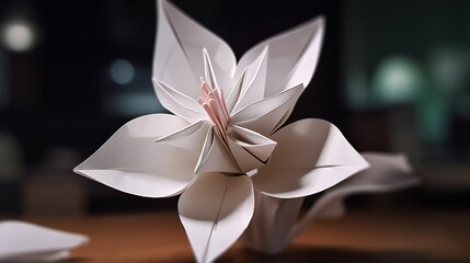 Elegant Flower Origami Design Delicate Paper Craft with Blossoming Beauty