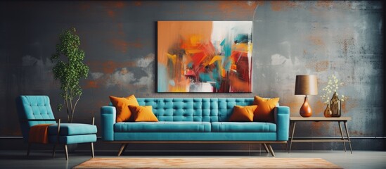 illustration of a room with a sofa