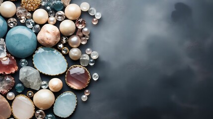 background Elegant jewelry pieces for fashion blogs

