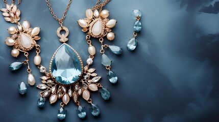 background Elegant jewelry pieces for fashion blogs

