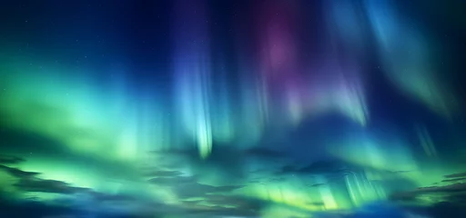 Fototapeten Northern lights in the night sky, beautiful night with stars, aurora borealis, aurora polaris, polar lights, stars, norway, iceland, greenland © GrafitiRex