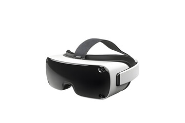 Futuristic Metaverse experience Virtual reality glasses or VR headset isolated on transparent background, AI