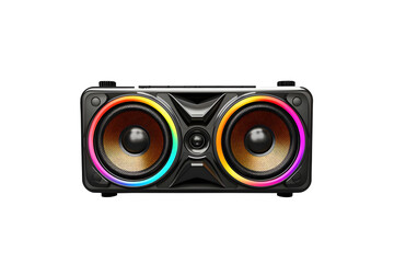 Modern Black Portable speaker isolated on transparent background, AI