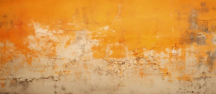 Cracked and textured orange background on an old wall