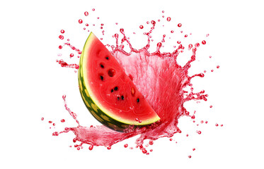 A watermelon splash isolated on white background - Generative AI