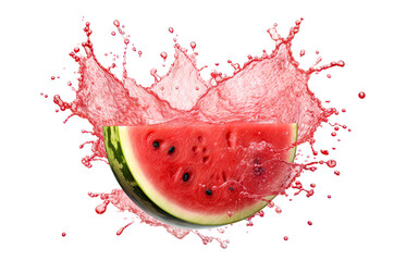 A watermelon splash isolated on white background - Generative AI
