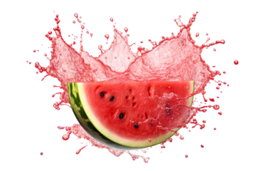 A watermelon splash isolated on white background - Generative AI
