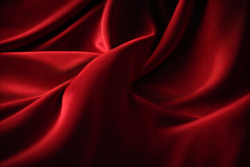 Fototapeta premium A closeup of a bright red or pink cotton fabric, with a subtle sheen and a unique texture.