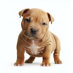 Fototapeta premium Staffordshire Bull Terrier's Joyful Puppy Play, Generative AI