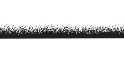 Black grass silhouette on white background vector illustration