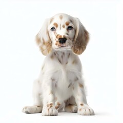 English Setter Puppy's Bright Eyes, Generative AI