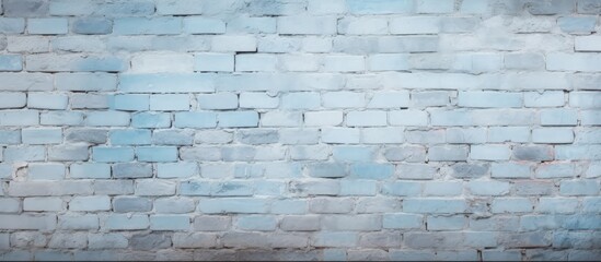 Pale blue painted brick wall with calm tone texture background