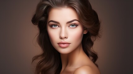 Fototapeta premium Woman's Beauty Photo with Clean and Healthy Skin