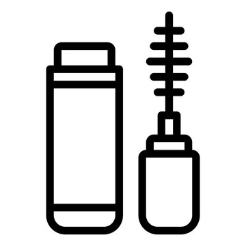 black mascara tube and brush clip art preview