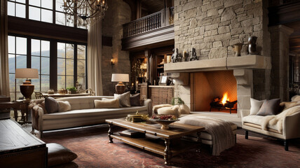 fireplace in a living room interior.
