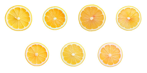 Png Set Lone lemon piece on transparent background