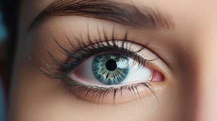 Fototapeta premium Stunning close-up of an eye that is brown on one side and blue on the other. distinct portions of one iris have distinct colours due to segmental heterochromia. generative ai