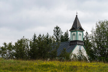 Þingvallakirkja Church dates back to 1859. Located in Þingvellir (Thingvellir),a historic site and national park in Iceland. 